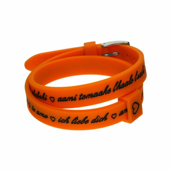 Bracciale Donna il mezzometro I LOVE YOU SILVER - SILICONE BRACELET