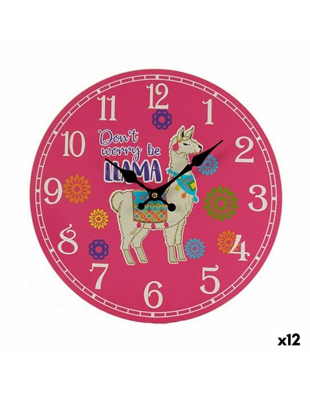 Reloj de Pared Llama 3 x 33,8 x 33,8 cm (12 Unidades)