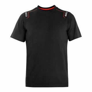 Kortærmet T-shirt Sparco Tech Stretch Trenton Sort