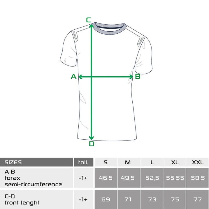 Maglia a Maniche Corte Sparco Tech Stretch Trenton Nero