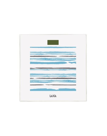 Bilancia Digitale da Bagno LAICA PS1074 Bianco A strisce Multicolore Vetro Temperato 150 kg