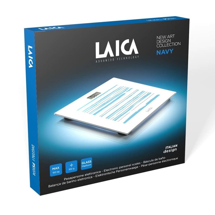 Digital badevægt LAICA PS1074 Hvid Stribet Multifarvet Hærdet glas 150 kg