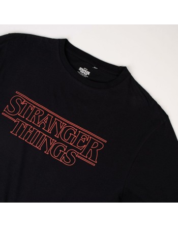 Maglia a Maniche Corte per Bambini Stranger Things Nero