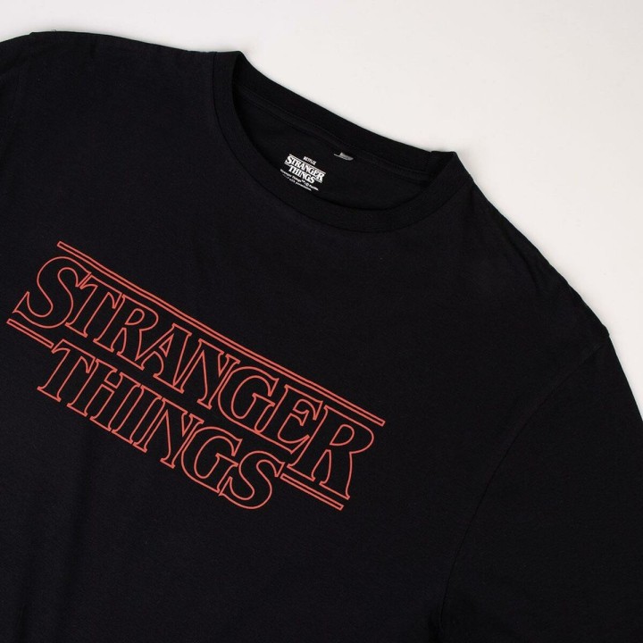 Børne Kortærmet T-shirt Stranger Things Sort
