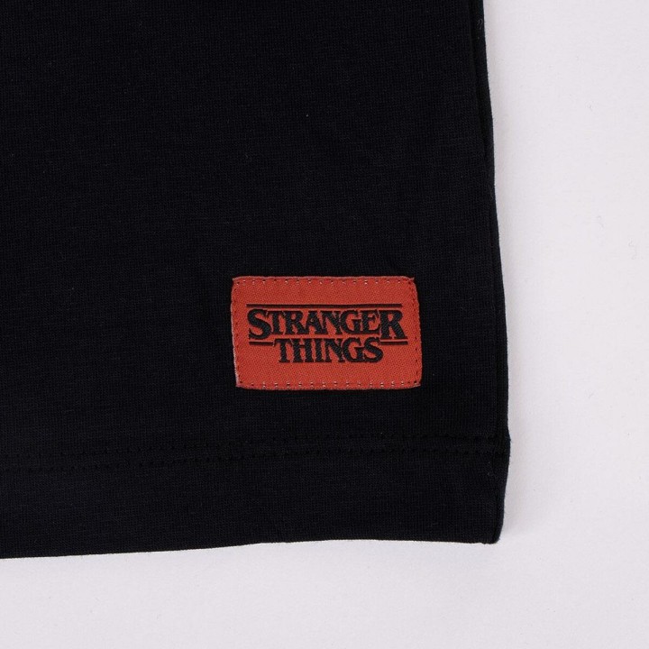 Børne Kortærmet T-shirt Stranger Things Sort