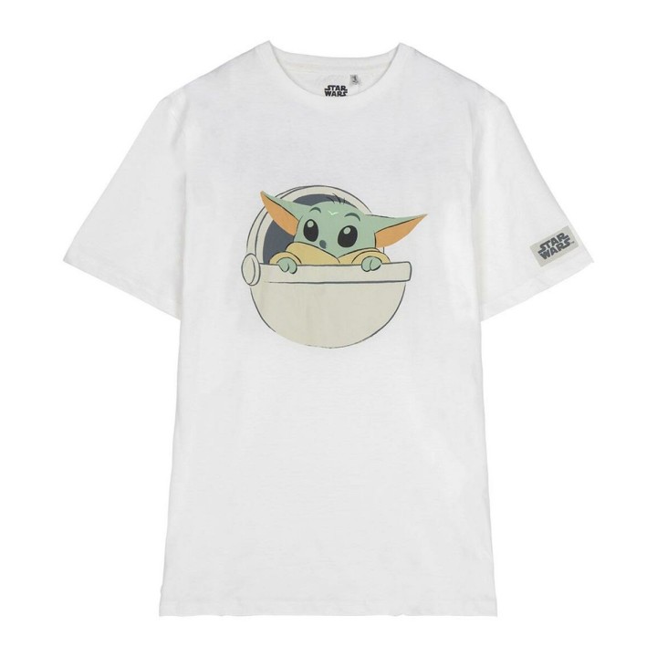 Camiseta de Manga Corta Infantil The Mandalorian Blanco