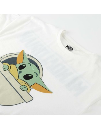 Camiseta de Manga Corta Infantil The Mandalorian Blanco