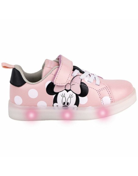 LED Trainers Minnie Mouse Velcro Pink