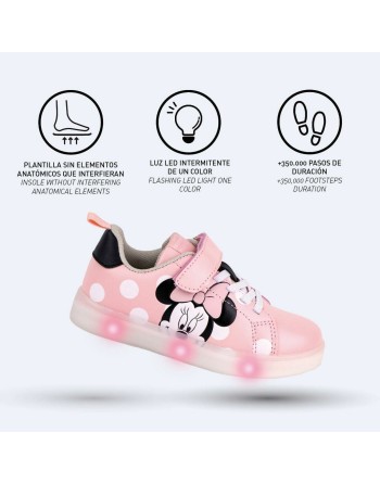 LED Trainers Minnie Mouse Velcro Pink