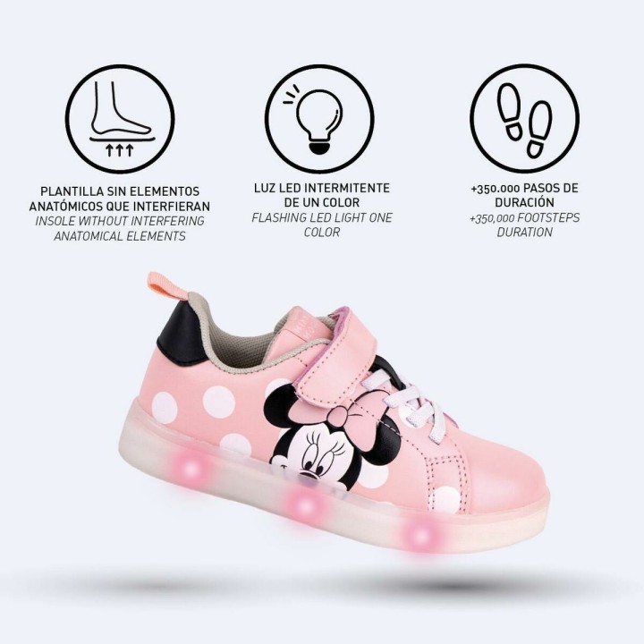 LED Træningssko Minnie Mouse Velcro Pink