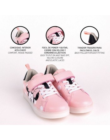 LED Trainers Minnie Mouse Velcro Pink