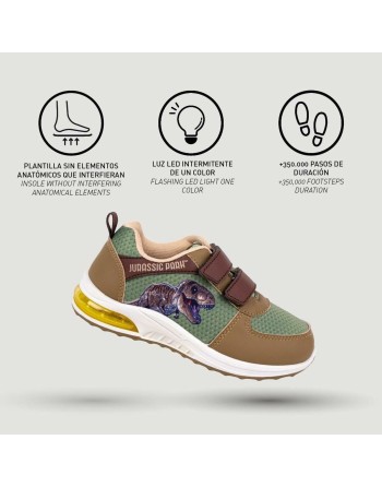 Turnschuhe mit LED Jurassic Park Velcro grün