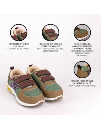 LED Trainers Jurassic Park Velcro Green