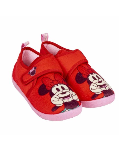 Chaussons Minnie Mouse Rouge Velcro