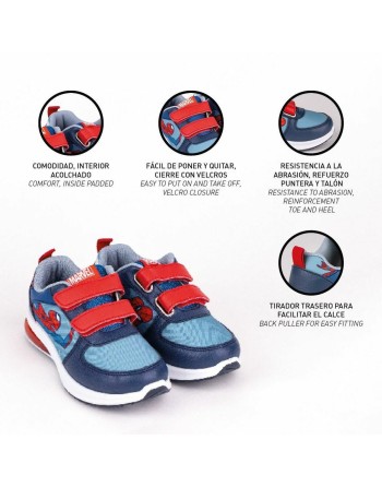 Zapatillas Deportivas con LED Spider-Man Velcro Azul