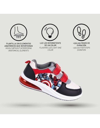 Turnschuhe mit LED The Avengers Velcro Schwarz