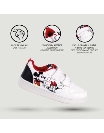 Chaussures de Sport pour Enfants Mickey Mouse Velcro Blanc