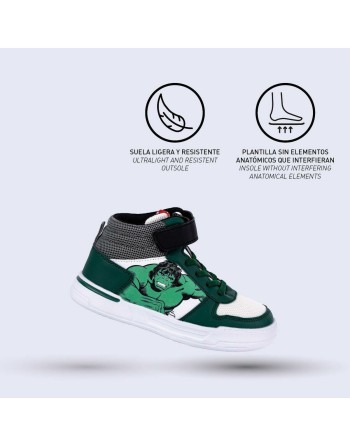 Botas Casual Infantiles The Avengers Hulk Verde