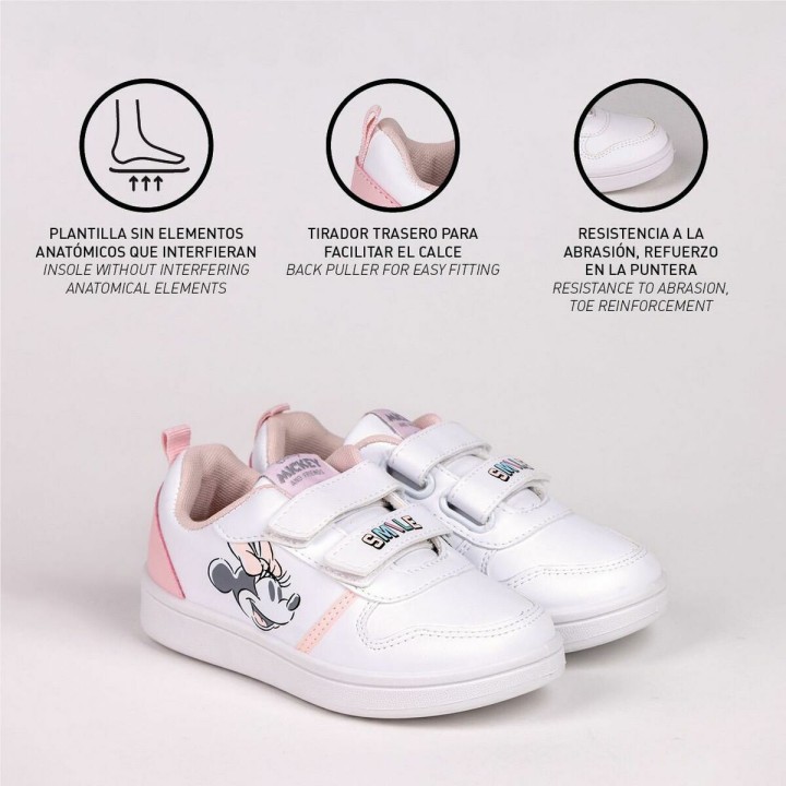 Kinder Sportschuhe Minnie Mouse Velcro Weiß