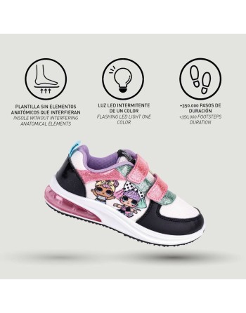 Zapatillas Deportivas con LED LOL Surprise! Velcro Negro
