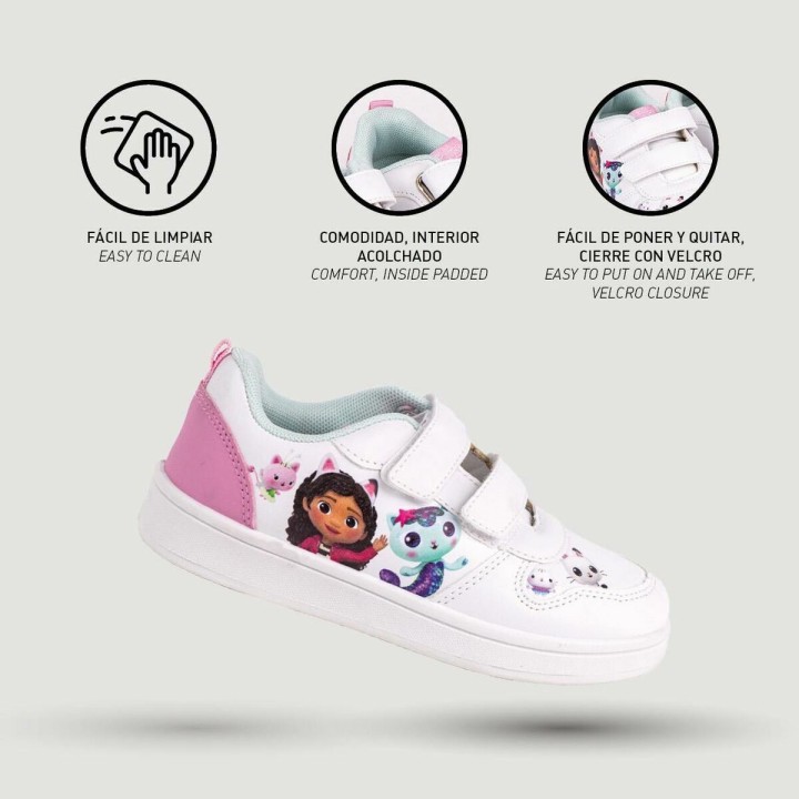 Scarpe Sportive per Bambini Gabby's Dollhouse Velcro Bianco