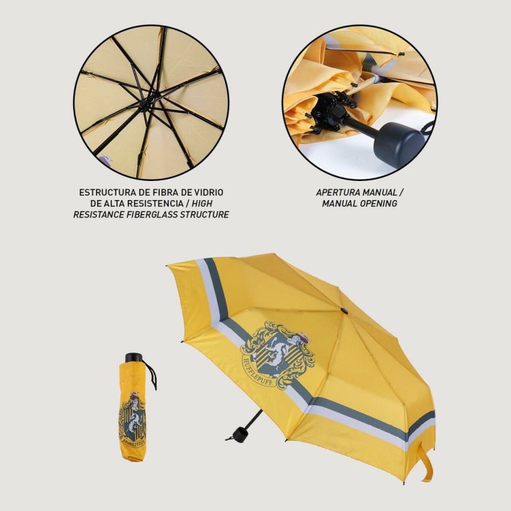 Foldbar Paraply Harry Potter Hufflepuff Gul 53 cm