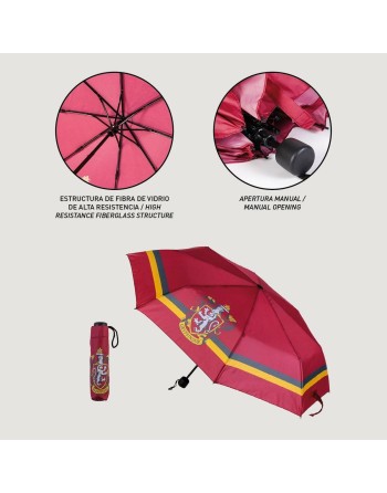 Foldbar Paraply Harry Potter Gryffindor Rød 53 cm