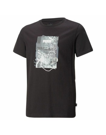 Kortærmet T-shirt til Børn Puma Essentials+ Street Art Grap Sort