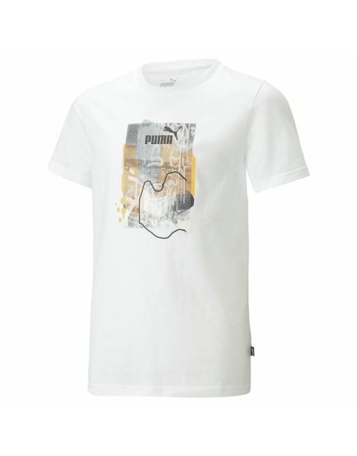 Children’s Short Sleeve T-Shirt Puma Essentials+ Street Art Grap White
