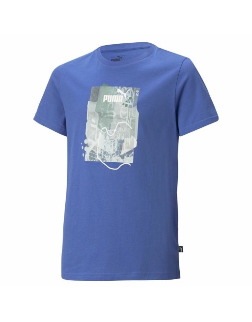 Jungen Kurzarm-T-Shirt Puma Essentials+ Street Art Grap Blau