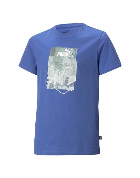 Jungen Kurzarm-T-Shirt Puma Essentials+ Street Art Grap Blau