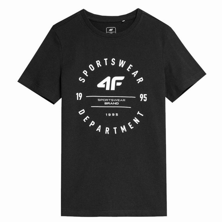 Kortærmet T-shirt til Børn 4F M294 Deep Sort