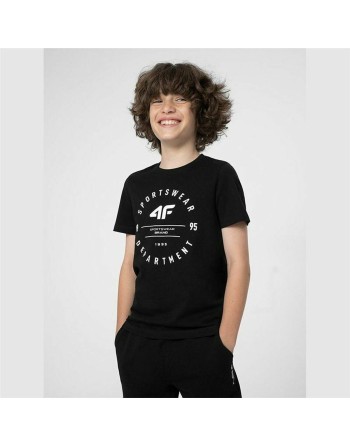 Kortærmet T-shirt til Børn 4F M294 Deep Sort