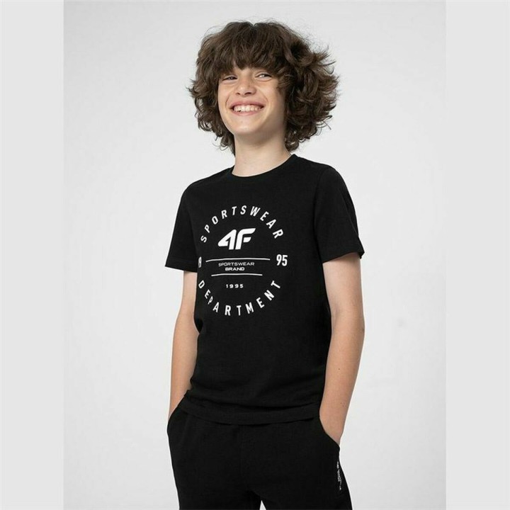 Kortærmet T-shirt til Børn 4F M294 Deep Sort