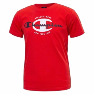 Kortærmet T-shirt til Børn Champion Crewneck  Rød