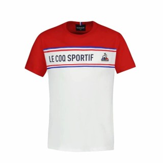 Maglia a Maniche Corte Bambino Le coq sportif  N°2 Tricolore Bianco