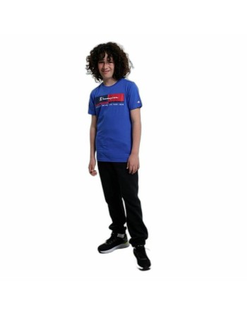 Children’s Short Sleeve T-Shirt Champion Crewneck  Blue