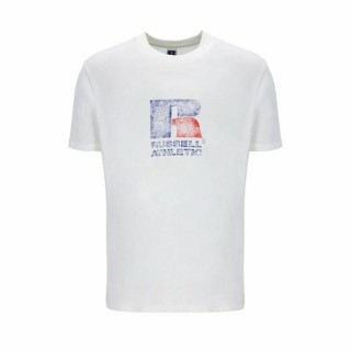 Kortærmet T-shirt Russell Athletic Emt E36201 Hvid Mænd