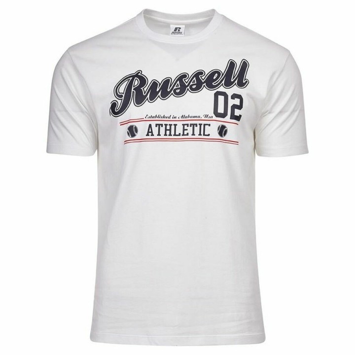 Kortærmet T-shirt Russell Athletic Amt A30311 Hvid Mænd