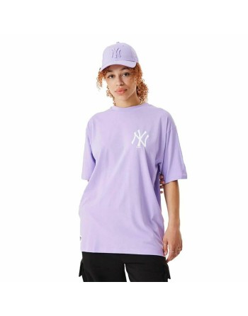 Maglia a Maniche Corte New Era MLB League Essentials New York Yankees Violetta Unisex