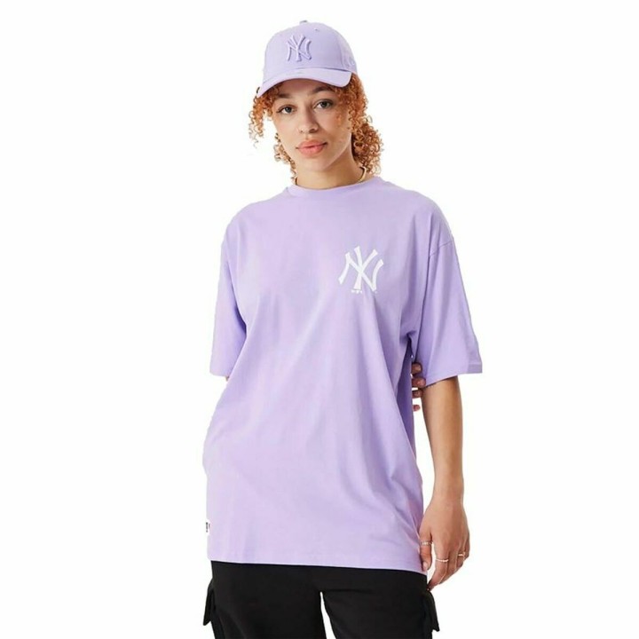 Maglia a Maniche Corte New Era MLB League Essentials New York Yankees Violetta Unisex