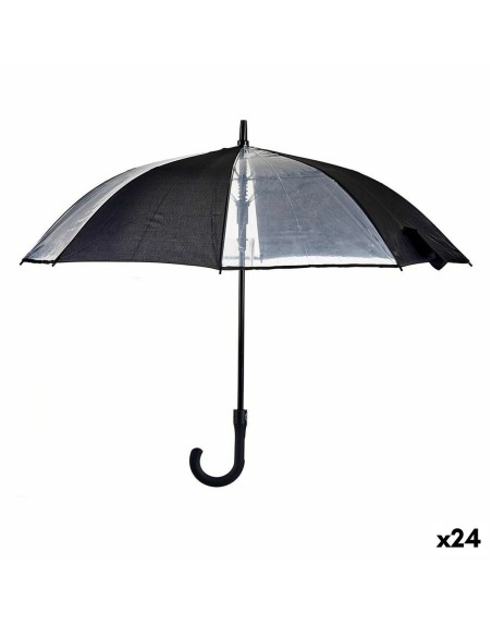 Umbrella Black Transparent Metal Cloth 96 x 96 x 84,5 cm (24 Units)