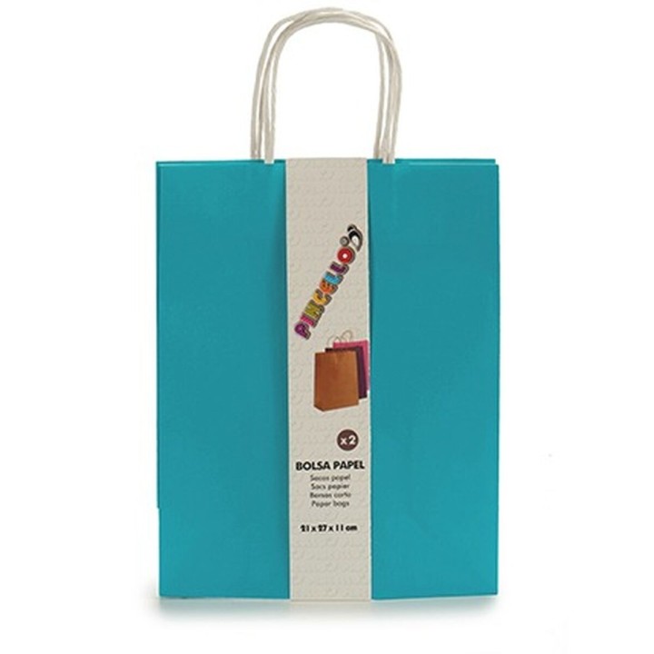 Ensemble de Sacs Papier Bleu 11 x 36 x 21 cm (12 Unités)