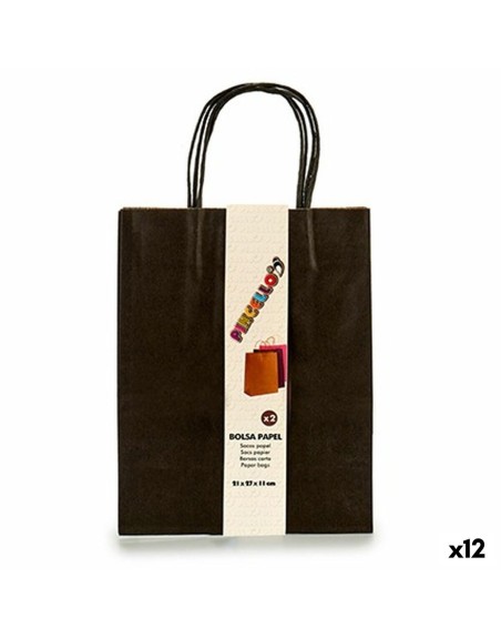 Set di Buste Carta Nero 11 x 36 x 21 cm (12 Unità)