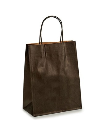 Sæt med Tasker Papir Sort 11 x 36 x 21 cm (12 enheder)