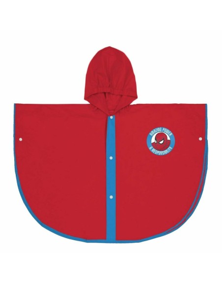 Waterproof Poncho with Hood Spider-Man Red