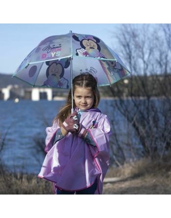 Waterproof Poncho with Hood Minnie Mouse Lilac