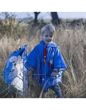 Wasserfeste Poncho mit Kapuze Sonic Blau