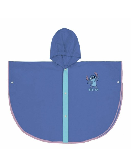 Poncho Impermeable con Capucha Stitch Azul