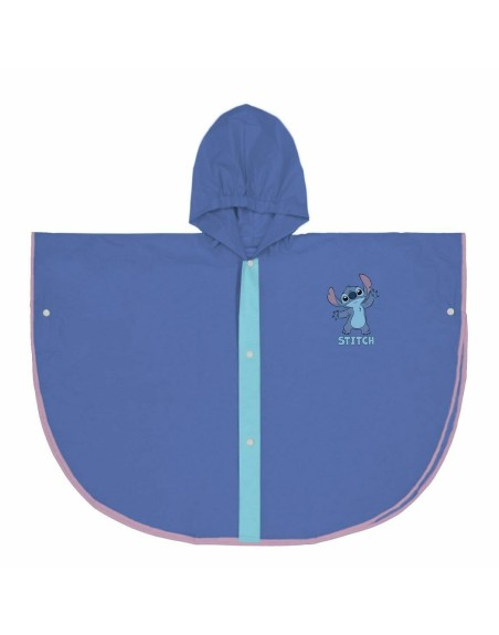 Waterproof Poncho with Hood Stitch Blue